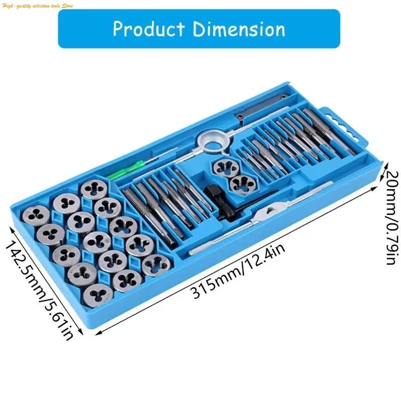 203F 40 Piece Threading Tool Set Practical Tap and Die Set Set Sturdy Threading Tool Set für Mechaniken und Ingenieure