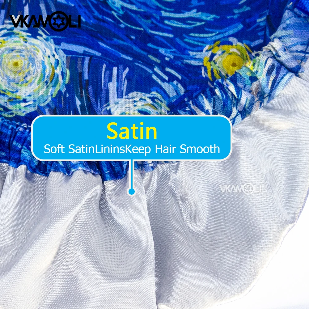 2025年新作 高品質サテン裏地付き手術用帽子 長髪用 スクラブハット 医師 看護師 ヘッドカバー