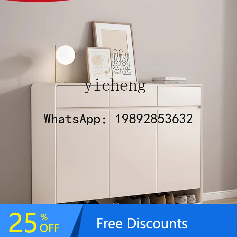 

paint door shoe cabinet entrance cabinet integrated indoor household solid wood entry cabinet