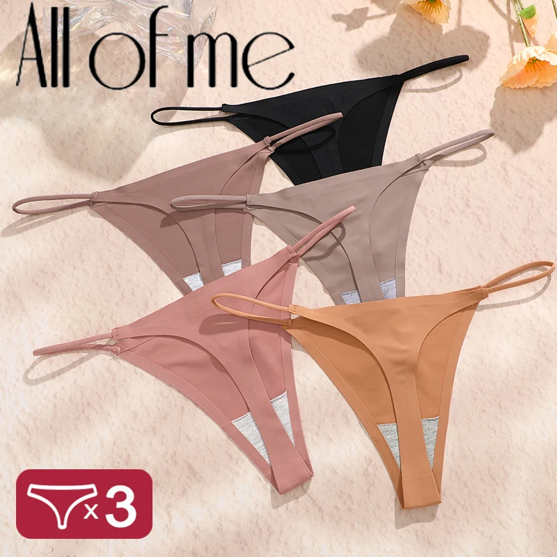 3 pz/set perizoma da donna Sexy a vita bassa Lingerie senza cuciture biancheria intima ad alta elasticità cinturino sottile perizoma Lingerie