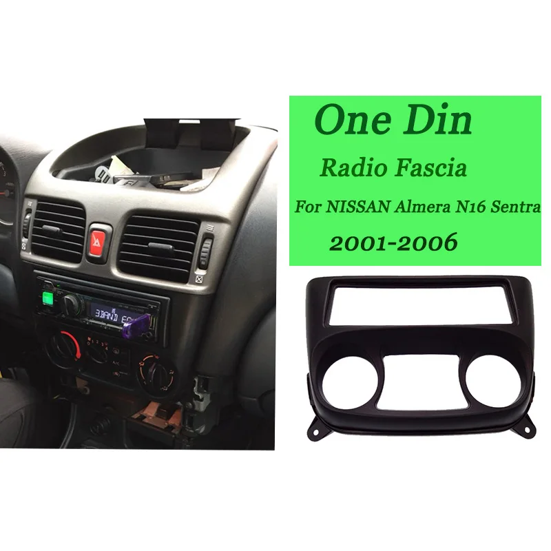 1 Din Facia for Nissan Almera N16 2000-2006 Radio DVD Stereo Panel Dash Install Trim Kit Face Surround Frame