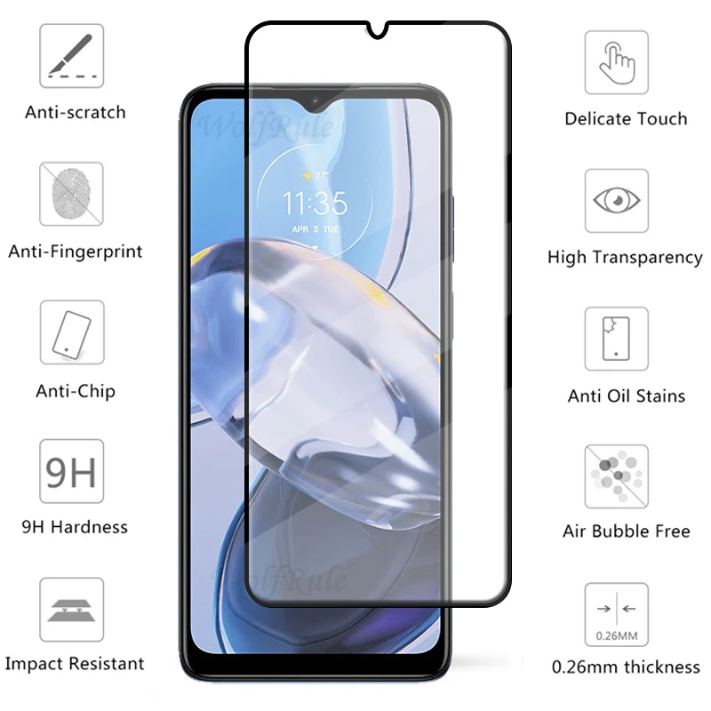 4-in-1 dla Motorola Moto E22 szkło dla Moto E22 folia ze szkła hartowanego pełna osłona 9H Screen Protector dla Moto E22 E22i szkło obiektywu