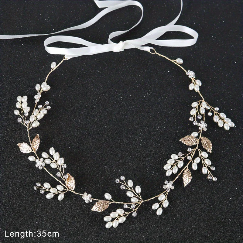 Women Crystal Headbands Wedding Handmade Hair Accessories Decoration Pearl Rhinestone Head Wear Hair Ornament For Bride Girls image 2