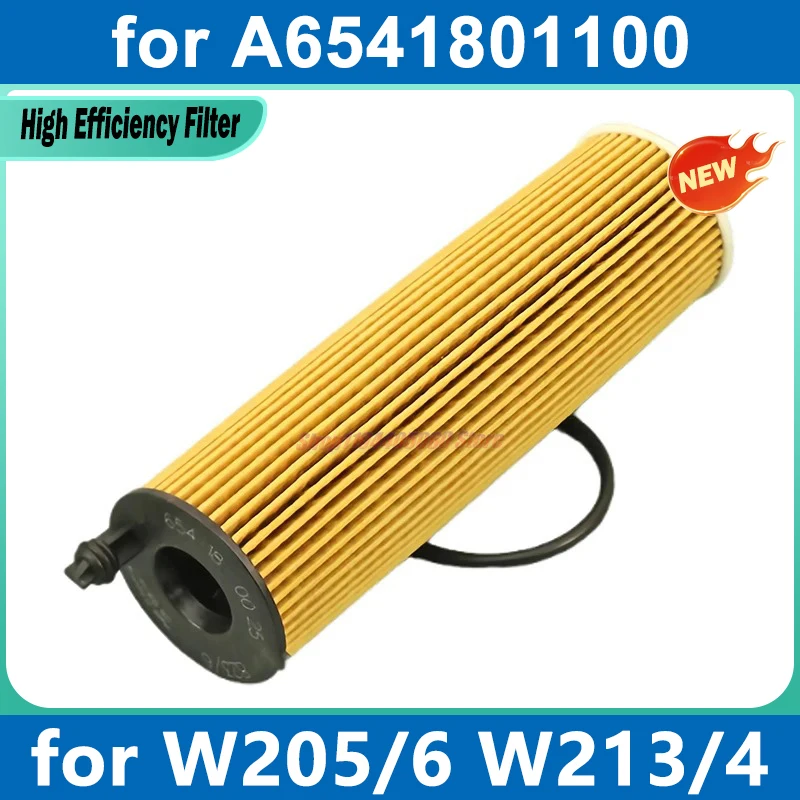 For W205 W206 W213 W214 W222 W223 H247 X253 V167 A180d B200d C200d E300d S350d OM654 2016- 1/6/10PCS Car Oil Filter A6541801100