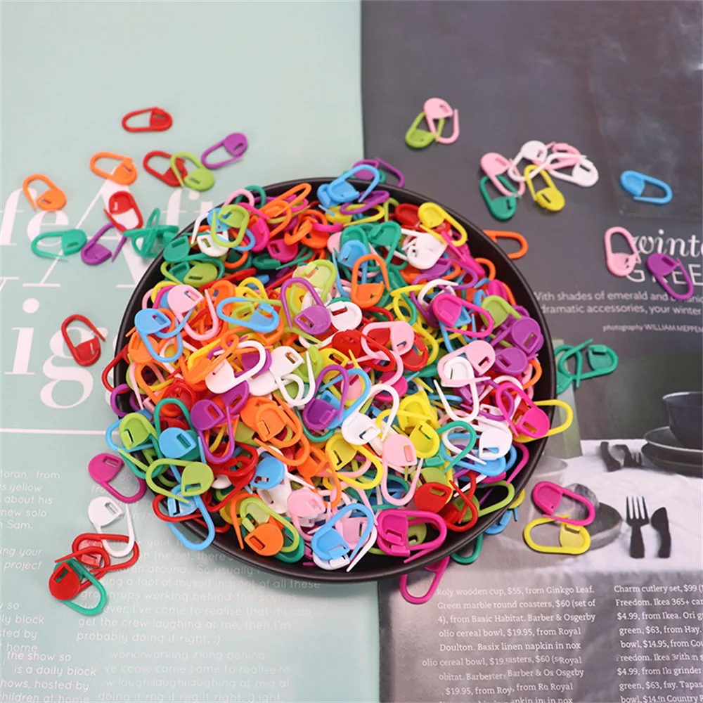 

1000pcs/set Colored Knitted Yarn Small Mark Buckle, Plastic Positioning Buckle DIY Anti Loosening Buckle