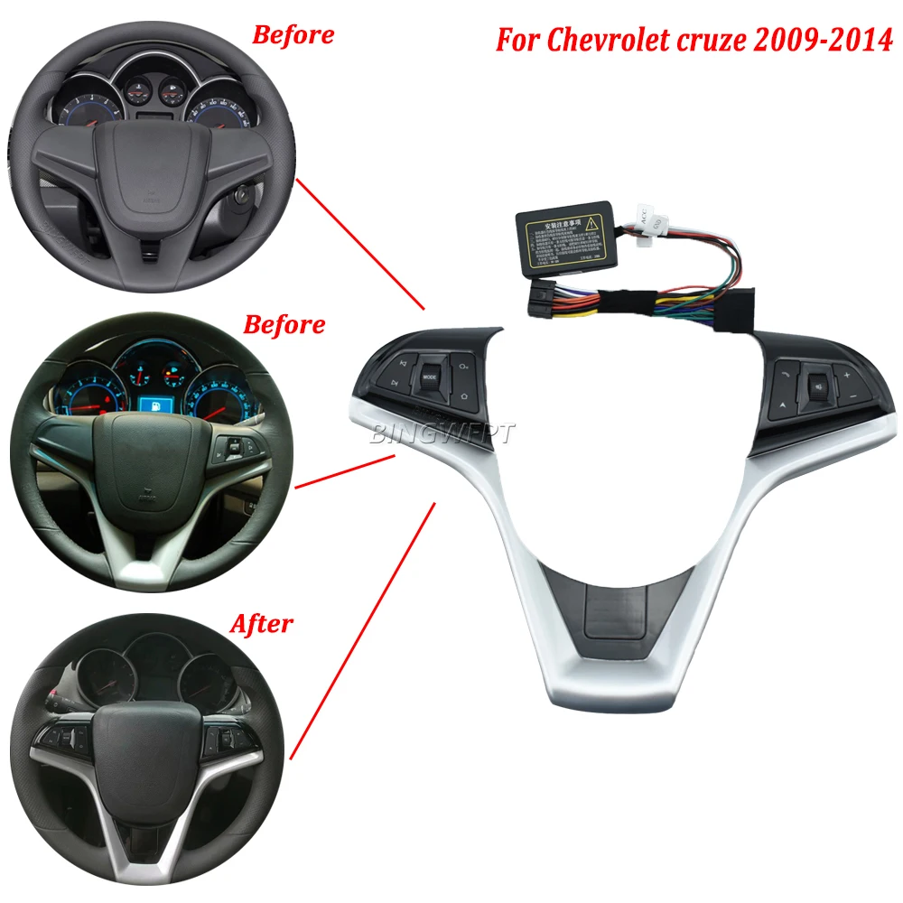 Multifunction Steering Wheel Control Button BINGWFPT For Chevrolet Cruze 2009-2014 Audio Phone Switch