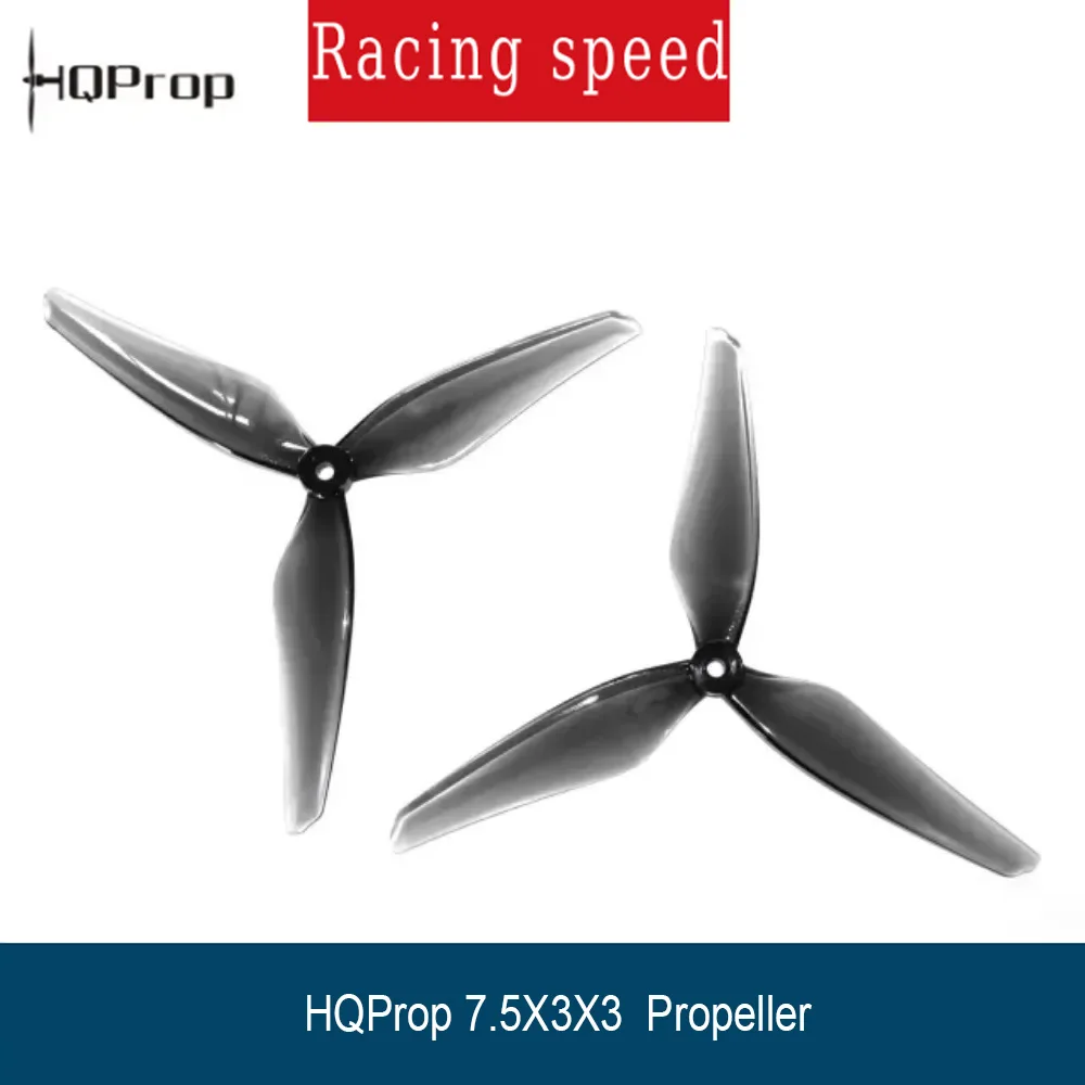 7.5 Inch HQProp 7.5X3X3 Props, 3-Blade Light Grey Polycarbonate, 2CW+2CCW, 5mm Hole for Long-Range FPV Drone Accessories