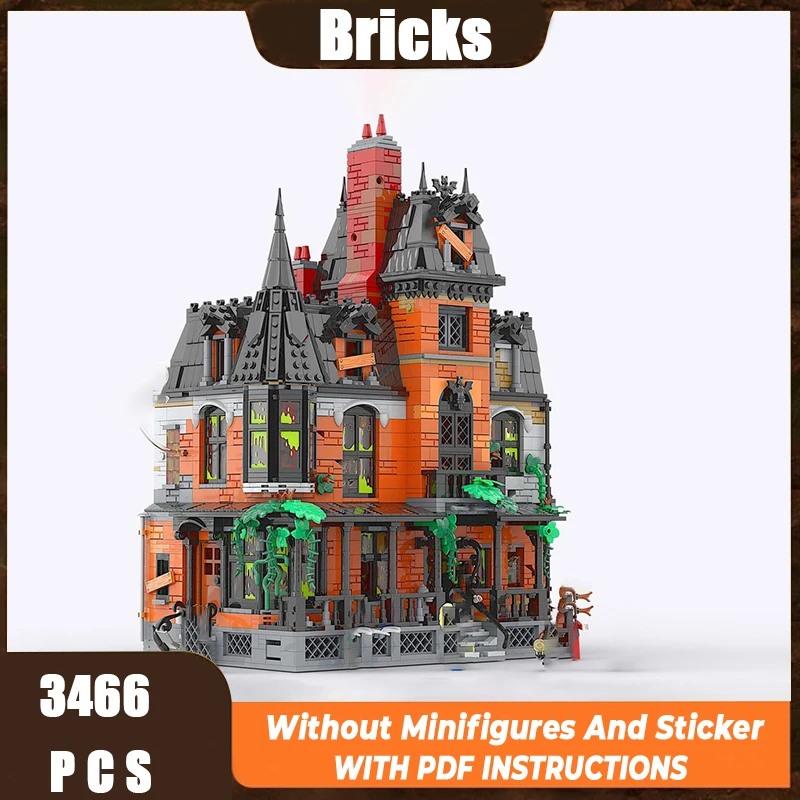 ชุดประกอบโมเดลบล็อกตัวต่อ MOC สินค้าใหม่สุดหรู สไตล์วิคตอเรียน บ้านผีสิง เทคโนโลยีแบบโมดูล ของเล่นเด็ก DIY