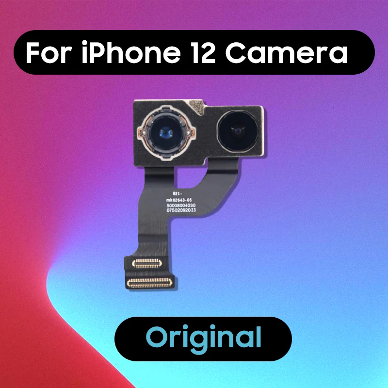 Original back Camera For iPhone 12 Plustraseira Rear Main Big Lens Flex Cable 12 Camera