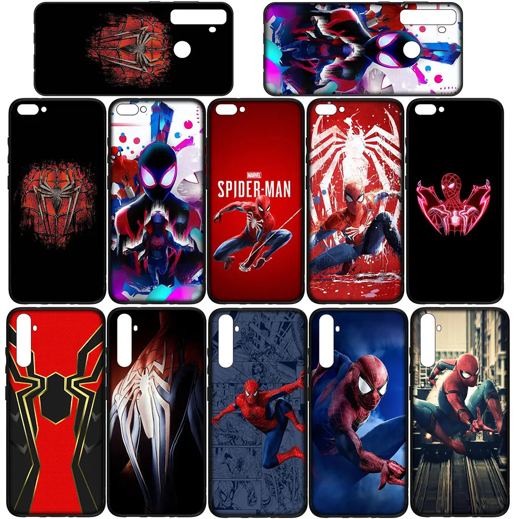 Superhero Marvel Spider Man Spiderman Cover Phone for OPPO A17 A15 A16 A12 A53 A54 A55 A56 A57 A77 A76 A94 A96 A74 Case