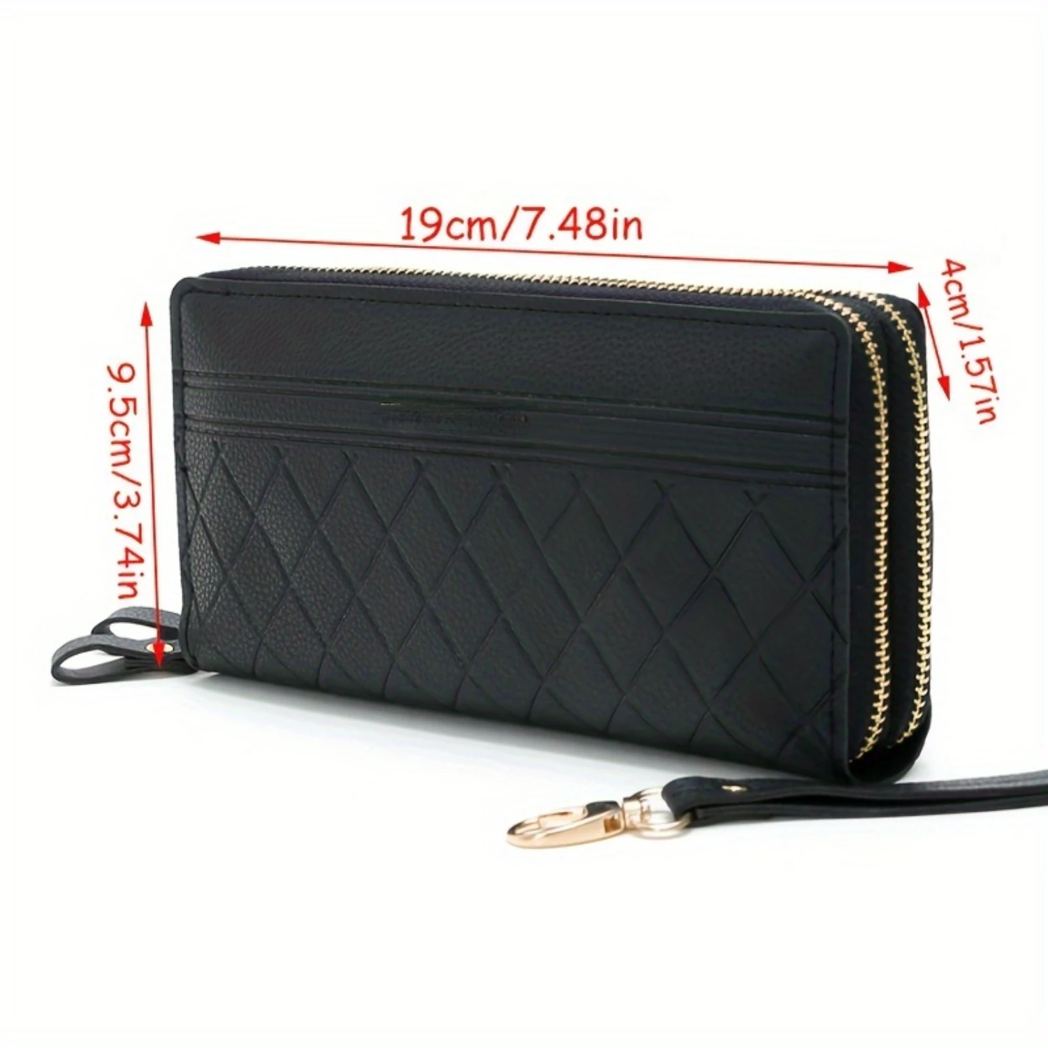 

Women Long Wallet Double Zipper Organizer Clutch Cellphone Handbag Credit Card Holder Money Purse With Wristlet for Easy Carry