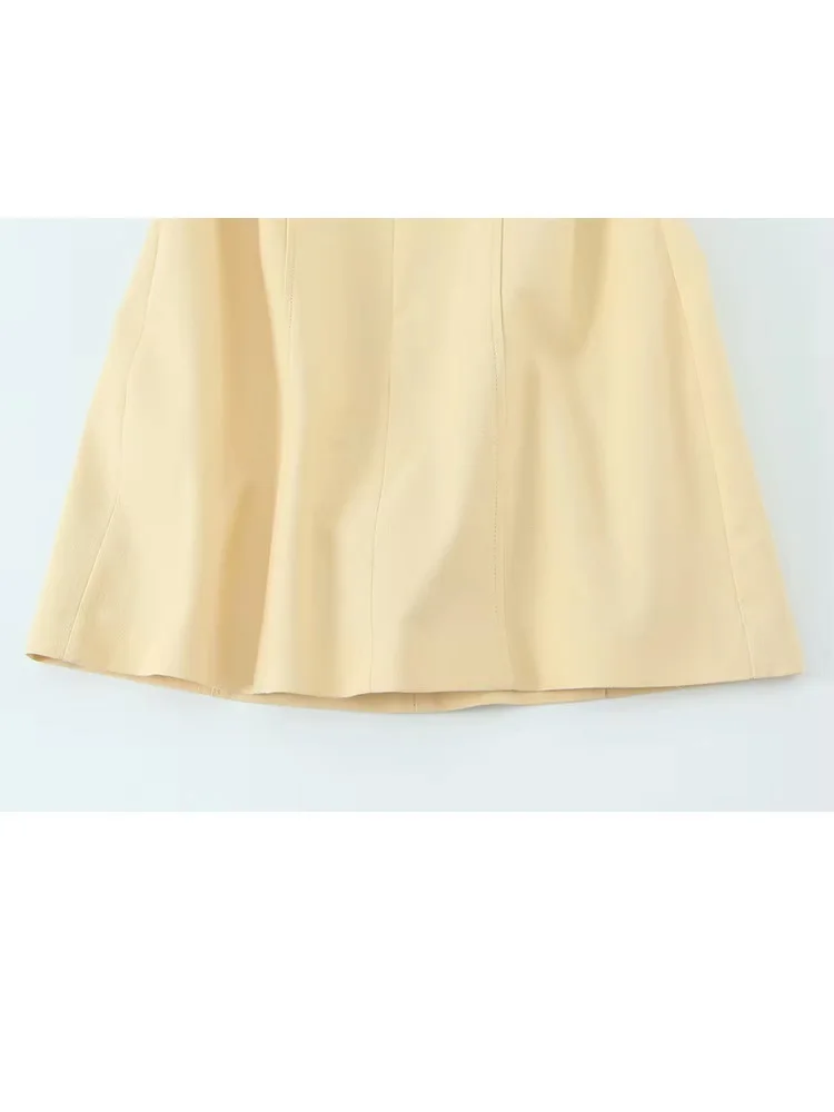 HH Abito da donna nuovo elegante senza maniche con colletto appeso al collo Abito estivo femminile sottile con cerniera posteriore Mini abito solido senza schienale