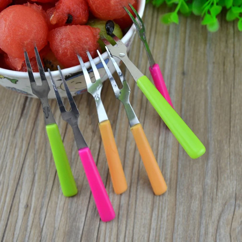 6Pcs Fruit Fork Stainless Steel Cake Dessert Forks Lovely Mini Fork Used For Cake Party Snail Fork Restaurant