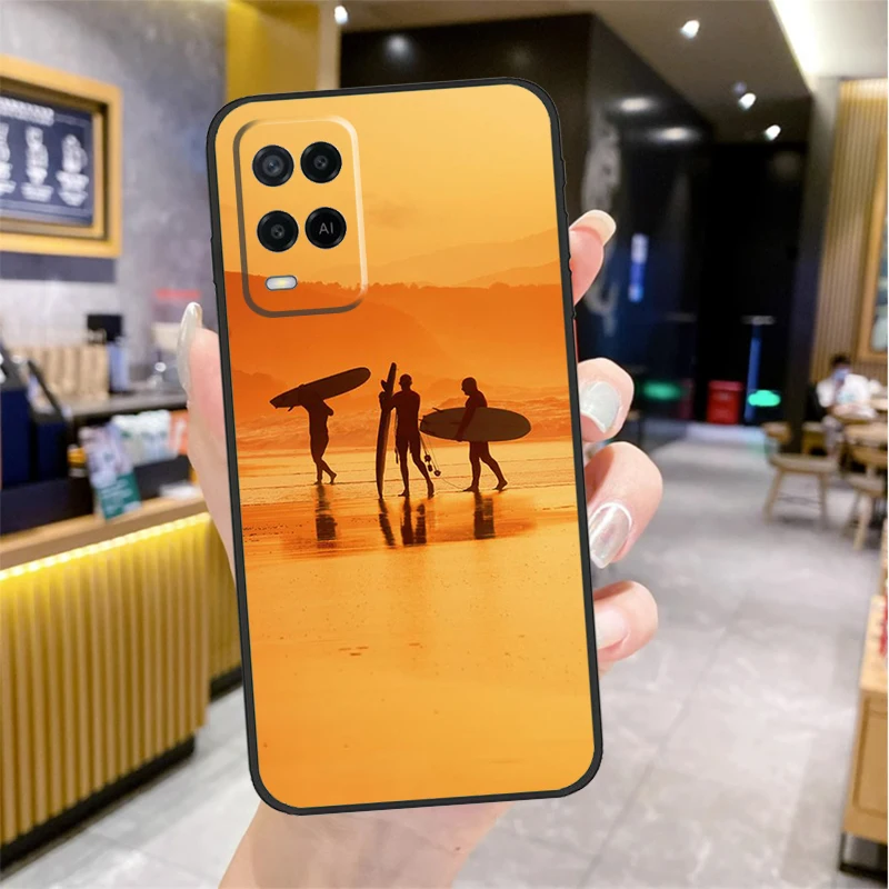 Surfer Surf Hang Loose Shak For OPPO A54 A74 A94 A5 A9 A31 A53 A52 A72 A15 A16 A17 A57 A77 A76 A96 A53S A54S A57S Case