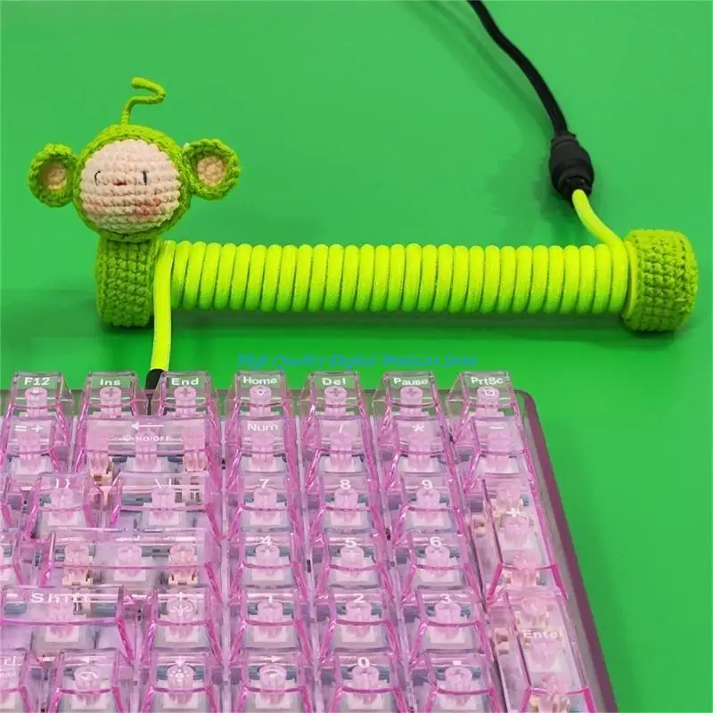 

U2JE Decorative Weaved Figurine For Braided Aviation Cable For Gaming Keyboard And More Extendable Weaving Cord Sleeve