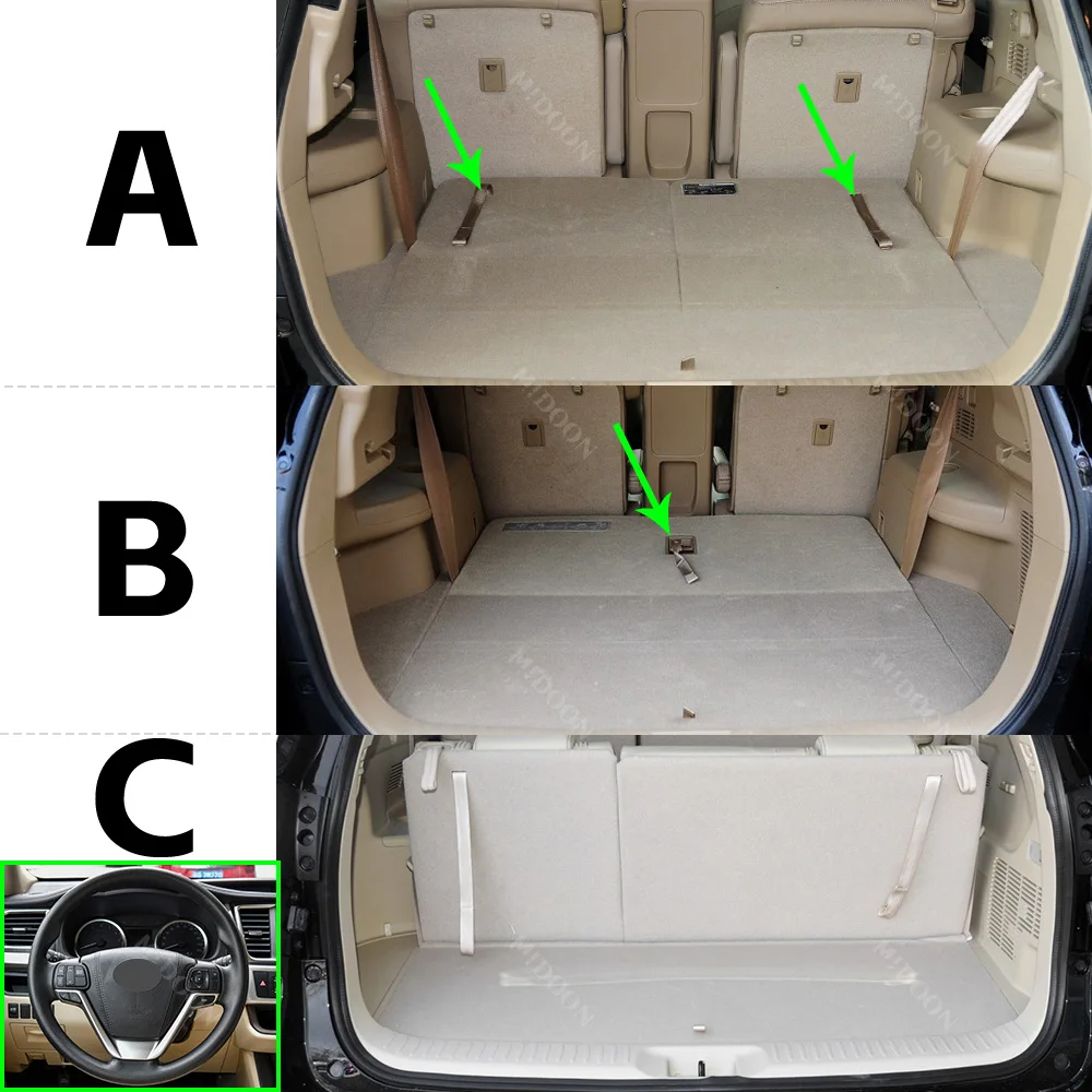 Auto Full Coverage Trunk Mat For Toyota Highlander 7-seat 2009-2021 20 19 18 17 16 15 14 13 Car Cargo Liner Interior Accessories