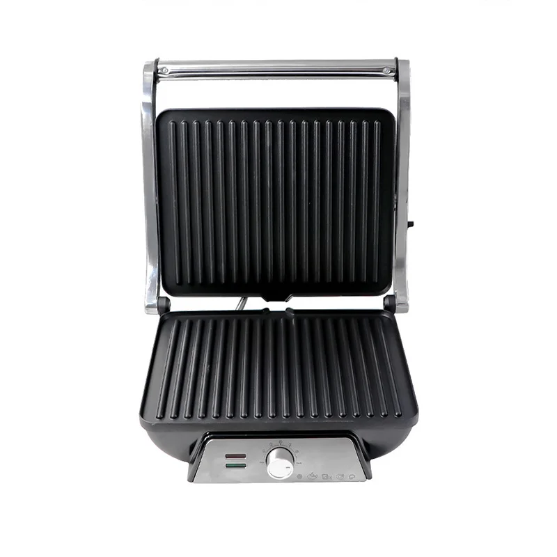 Крытый гриль из нержавеющей стали, автоматическая машина для приготовления пищи Panini Press XL, 2000 Вт, бездымная, съемные тарелки, машина для приготовления стейков