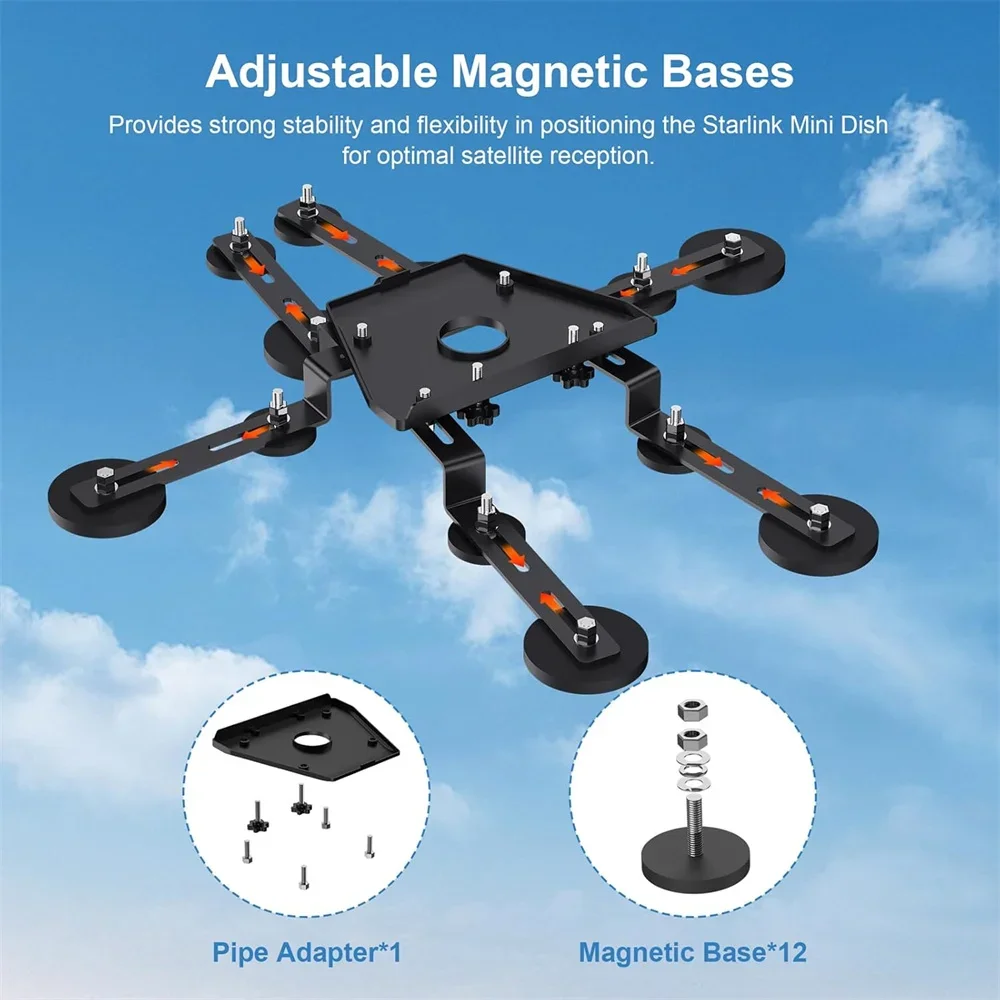 

Starlink Gen 3 Magnetic Roof Mount Starlink Internet Kit for RVs & Cars,12 Magnetic Bases,Compatible with Starlink Gen3(V3) Dish