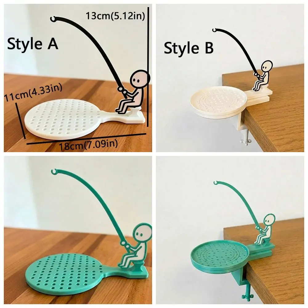Portable Fishing Man Tea Bag Holder Heat-resistant Drip-catching Coaster Fisherman Tea Bag Stand Drip-catching Plastic