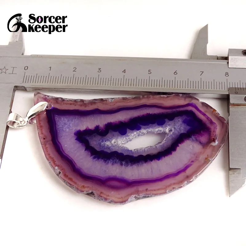 الطبيعية عناقيد كريستالية الأحجار الكريمة والمجوهرات مصقول الأوجه الأرجواني شريحة العقيق الخرز الخام الفن قلادة قلادة للرجال AA074