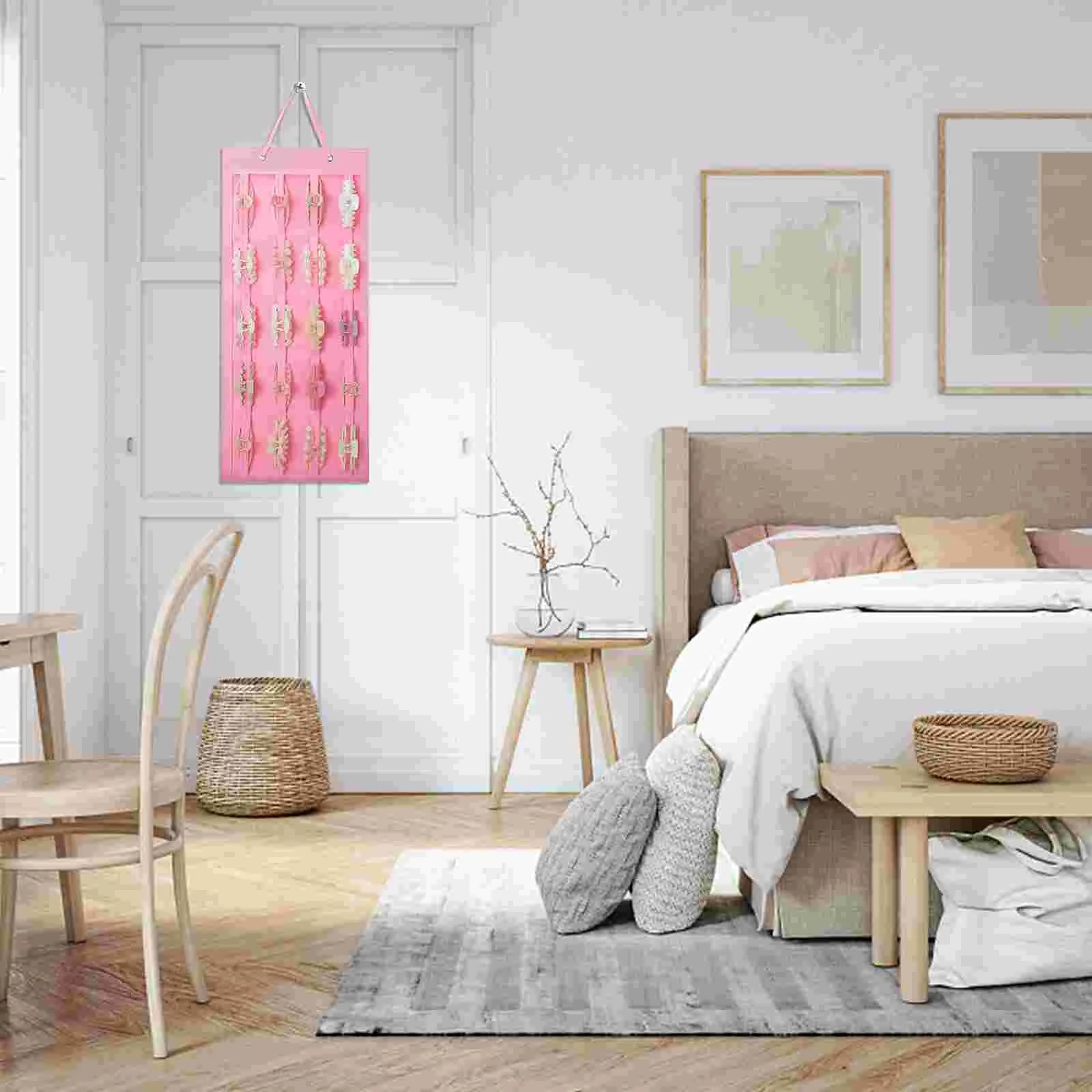 Headgear Storage Hanging Bag Hair Organizer Rack Claw Clip Tie Holder Scrunchie Bow for Girls Bows Accessories