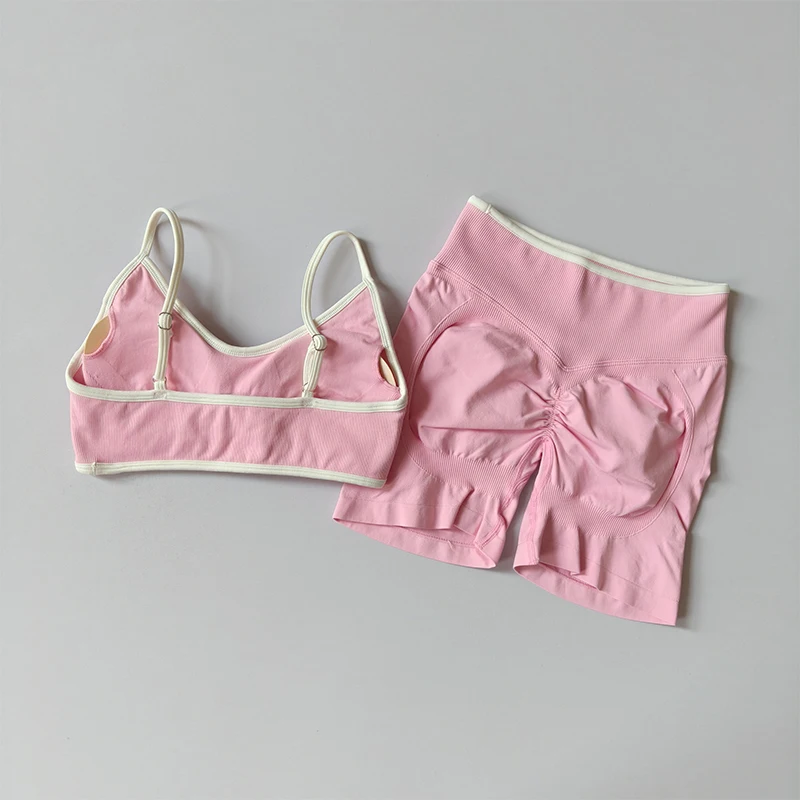 Gym-Shorts für Damen, Fitness-Sport-Biker-Shorts mit hohem Bund, Lauf- und Yoga-Shorts, Workout-Shorts mit Scrunch-Butt-Effekt, nahtlose Workout-Tights – Detail 4