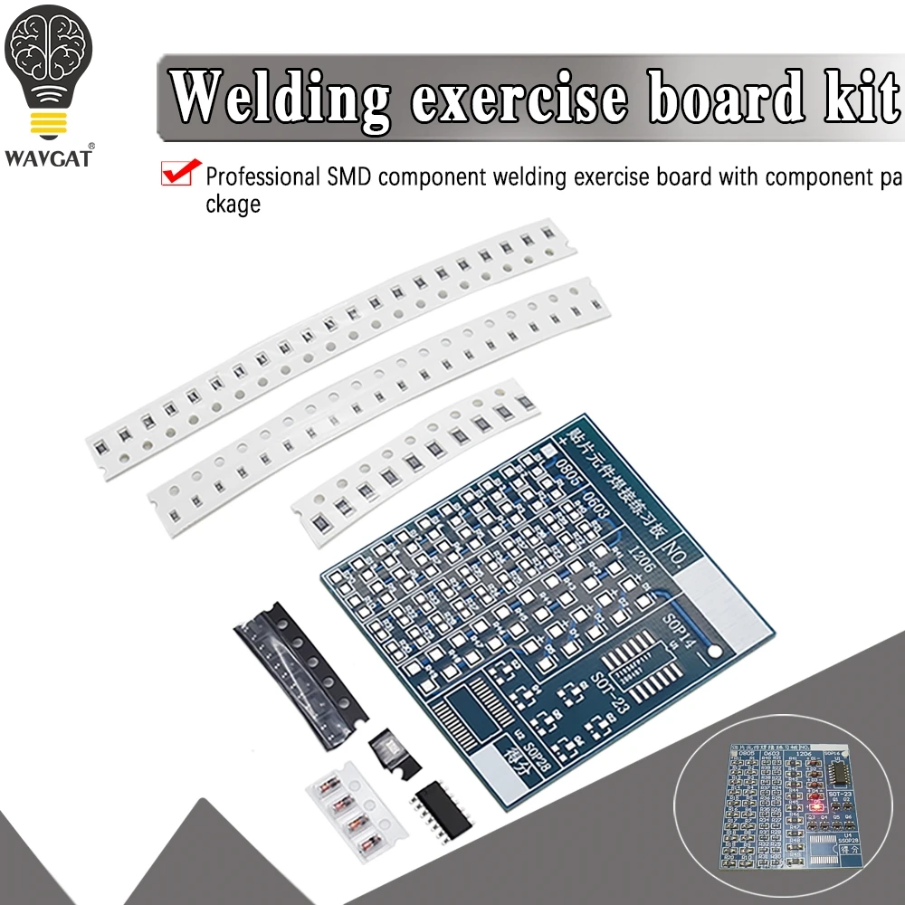 77PCS  DIY Kit components  DIY Circuit Board PCB SMT SMD Soldering Practice Board  Fanny Skill Training Electronic Suit
