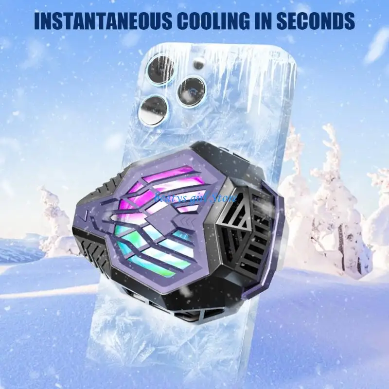 C7AB High Performances Semiconductor Phone Coolers with Adjustable Speed & Stylish Light Effects for Extended Play Time