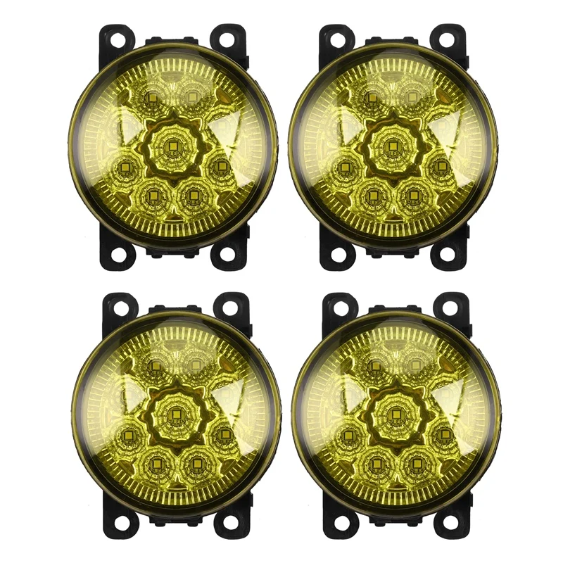 

4X 4F9Z-15200-AA Car Fog Lamps Lighting LED Lights For Ford Explorer Transit Focus Fusion Yellow Light