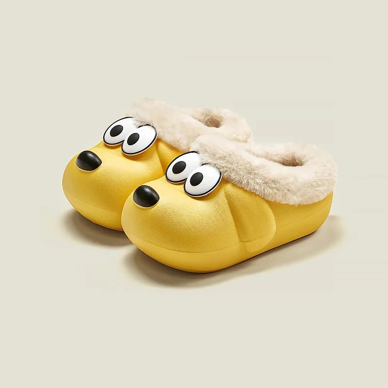 Children\'s Cotton Slippers Boys\' Girls\' Baby Plush Slipper Cute Puppy Indoor Non Slip Home Shoes Waterproof Cotton Shoes