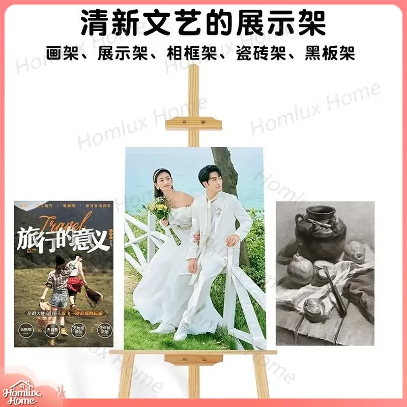 Wooden Welcome Card Display Stand Easel for Art Students Sketch Board Bracket Wedding Welcome Sign Holder Desktop Photo Frame