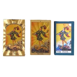 1 SET Golden Foil Tarot Cards  Plastic Waterproof Tarot Full English Edition Magician Tarot Deck Board Game