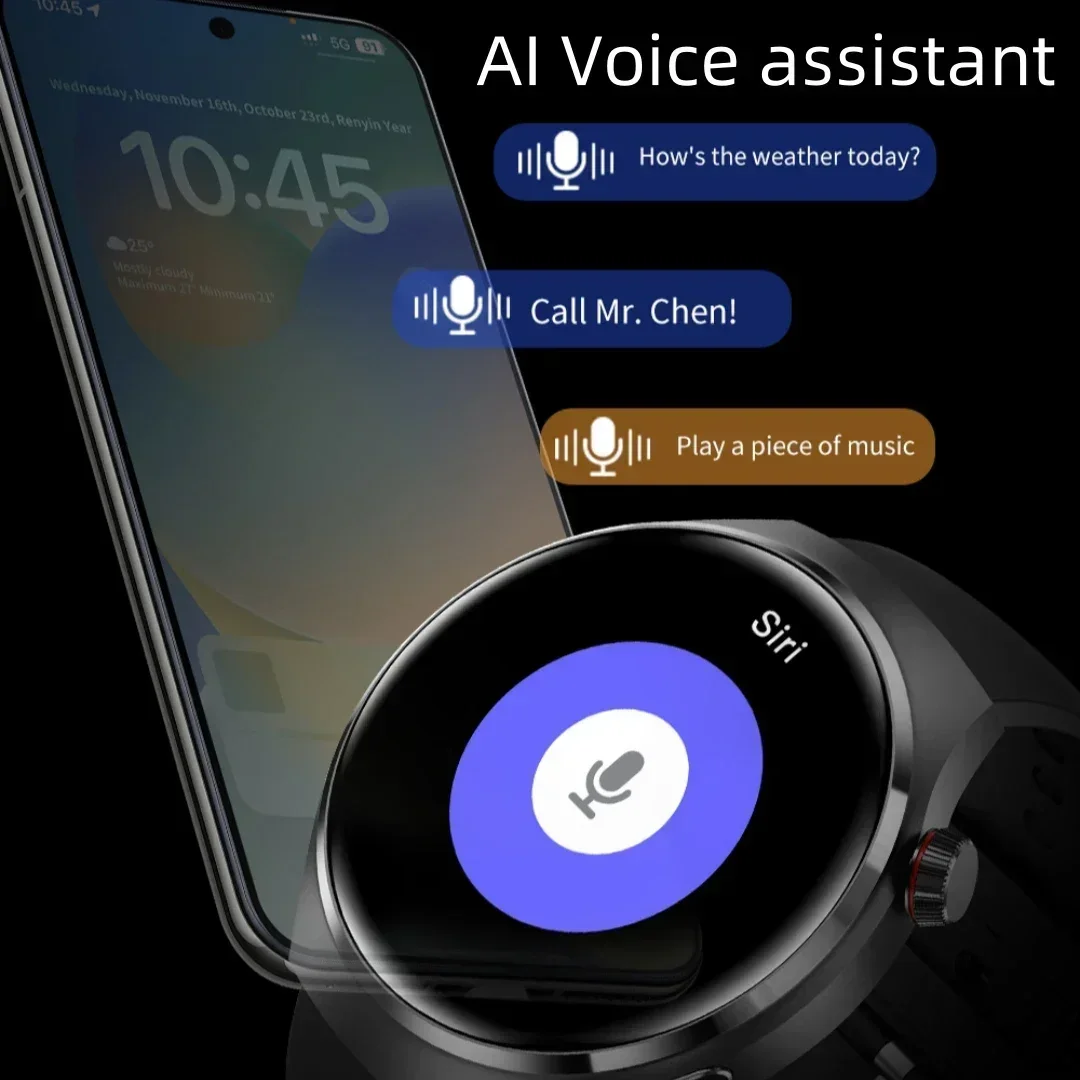 Al Voice สมาร์ทนาฬิกาผู้ชายนาฬิกา 4 Pro 1.6 "หน้าจอ HD บลูทูธ GPS NFC Heart Rate Fitness SmartWatch IP68 กันน้ําใหม่