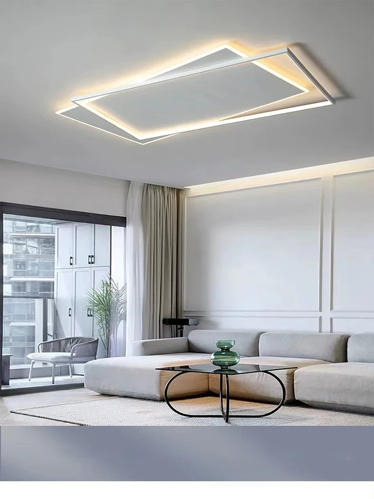 Modern Nordic Design Rectangular LED Ceiling Lamp Home Living Room Bedroom Dining Room Decoration Fixed Installation