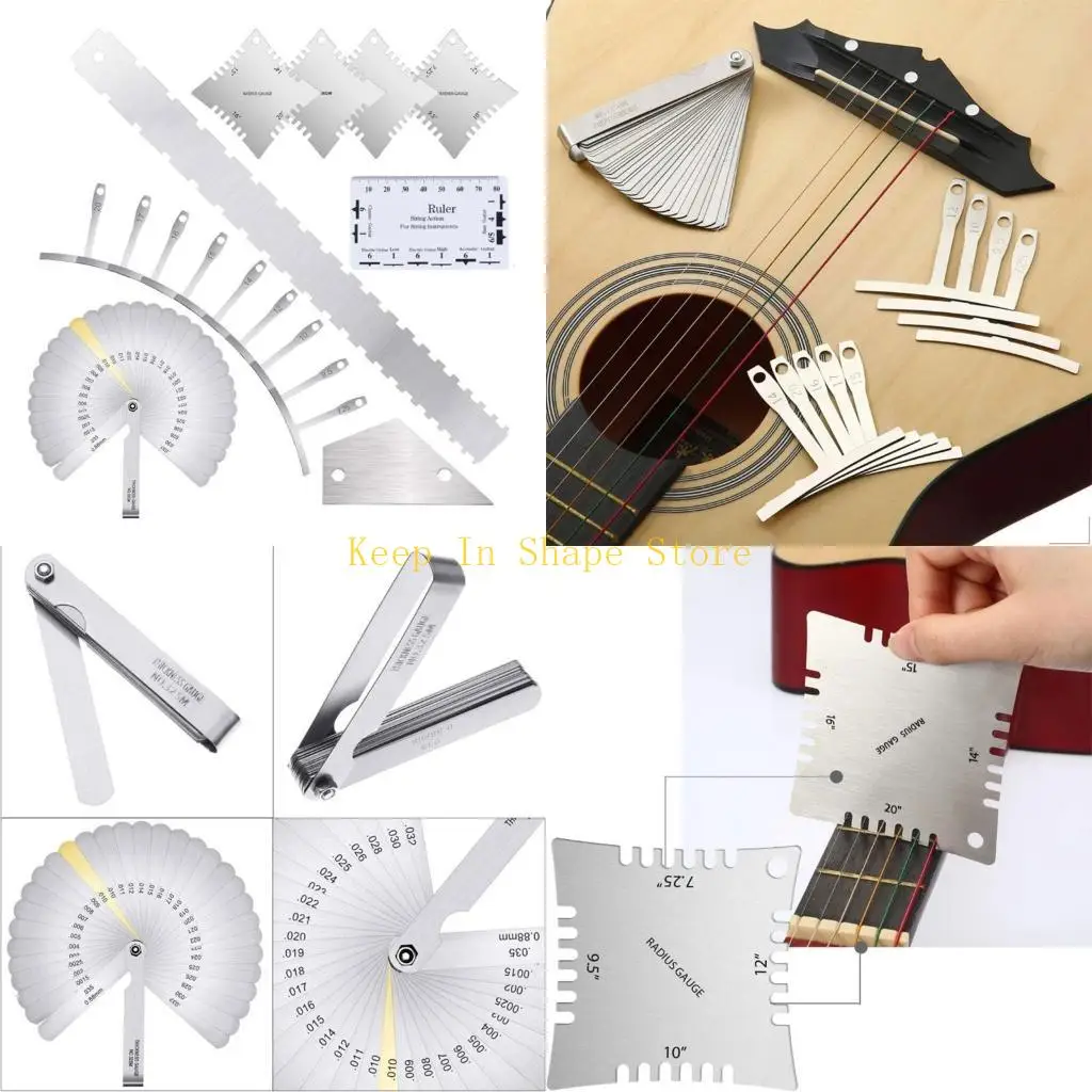 

U1JC Линейка для измерения гитарной струны, Измеритель высоты гитары, Ремонт настройки гитары