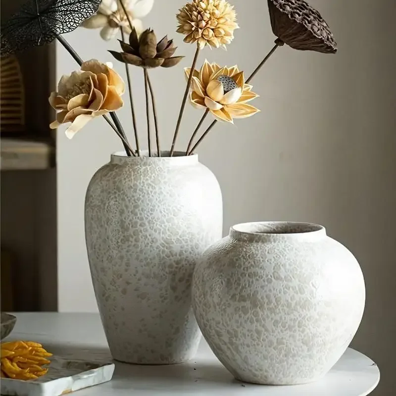 Large Elegant Ceramic Vase Decorative Jar Tabletop Floral Garden Vase Lightweight Perfect Indoor/Outdoor Home Wabi Sabi Style
