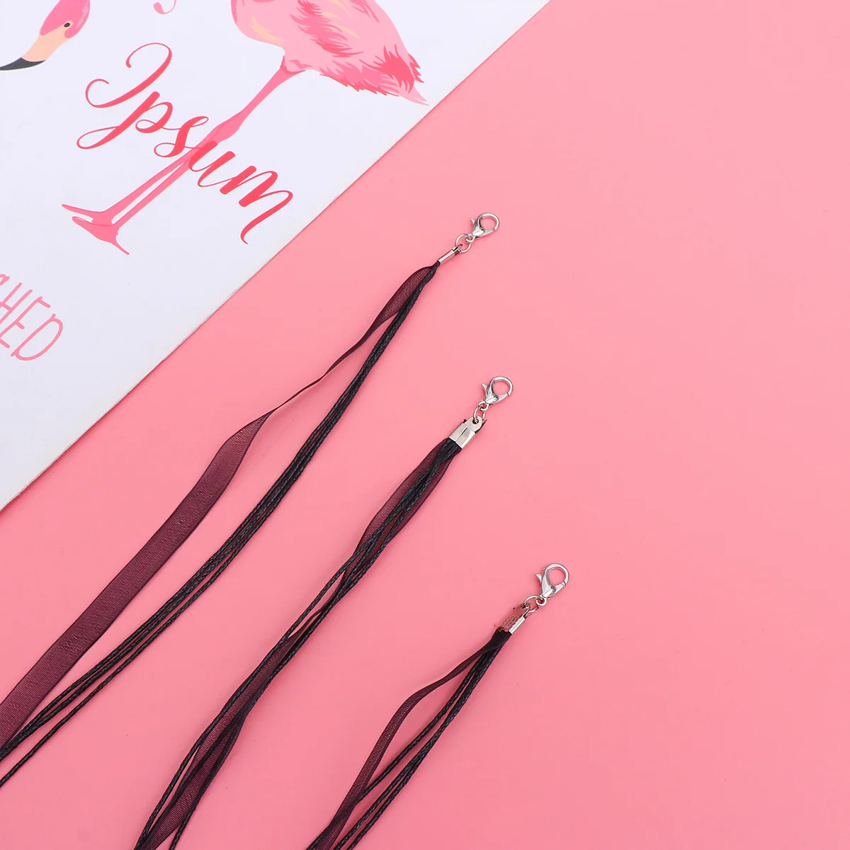 

100 Pcs Yarn Wax Cord Necklace Jewelry Making Supplies Chains for Jewelry Making Crafts Adjustable Buckle Metal Mini Chain