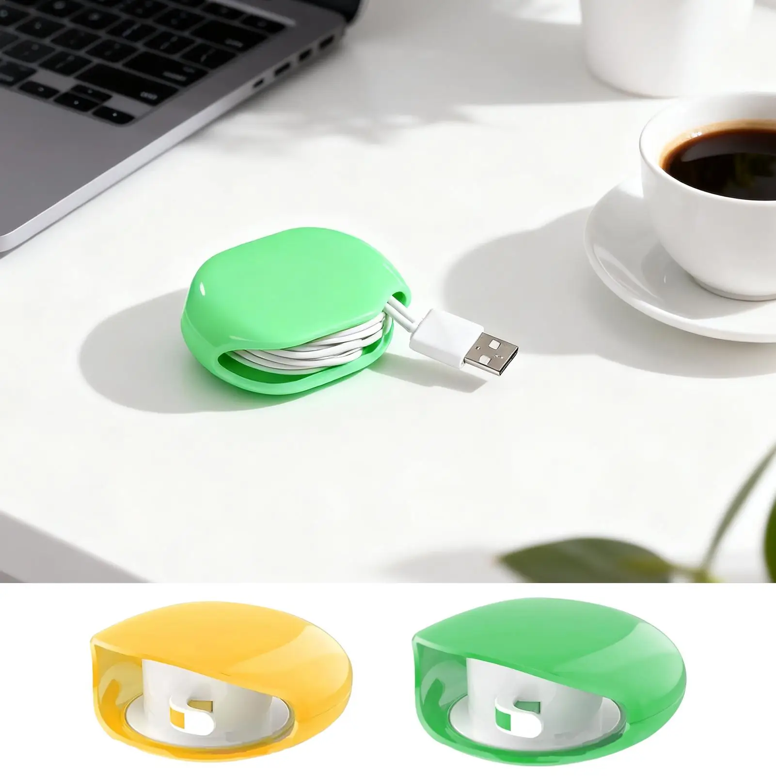 Charging Cable Winder Headphone Holder Case Automatic Reel Charger Cable Organizer For Living Room Bedroom Travel Workshop Dorm