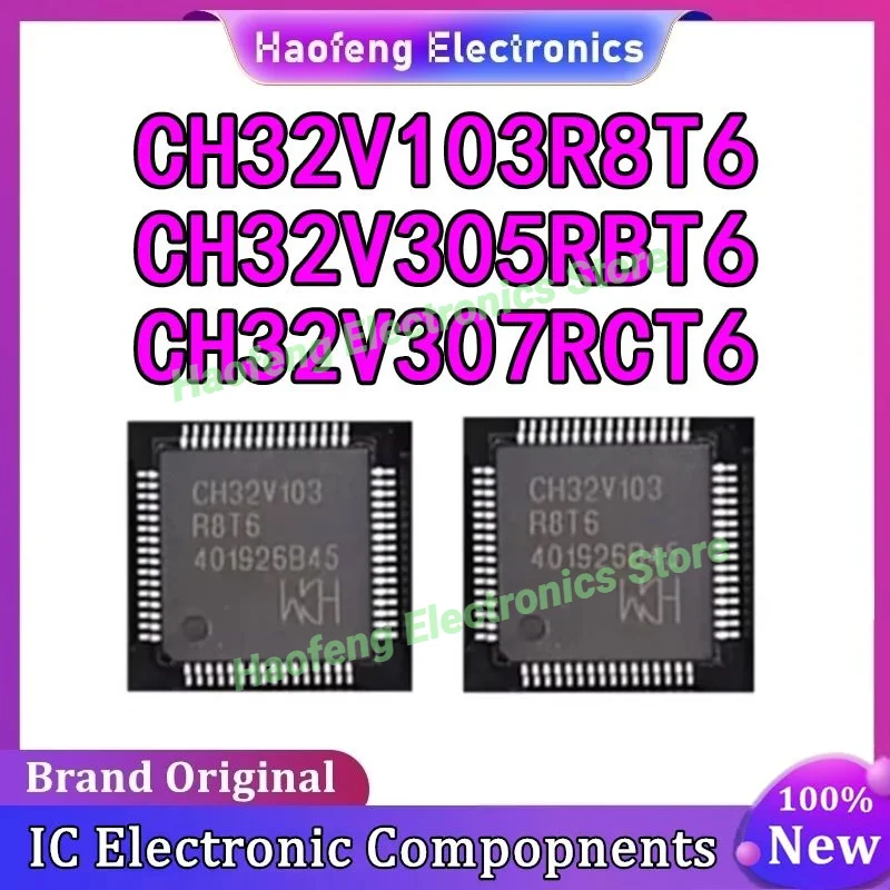 5PCS CH32V307RCT6 CH32V103R8T6 CH32V305RBT6 CH32V307RC CH32V103R8 CH32V305RB CH32V307 CH32V103 CH32V305 CH IC MCU Chip LQFP-64