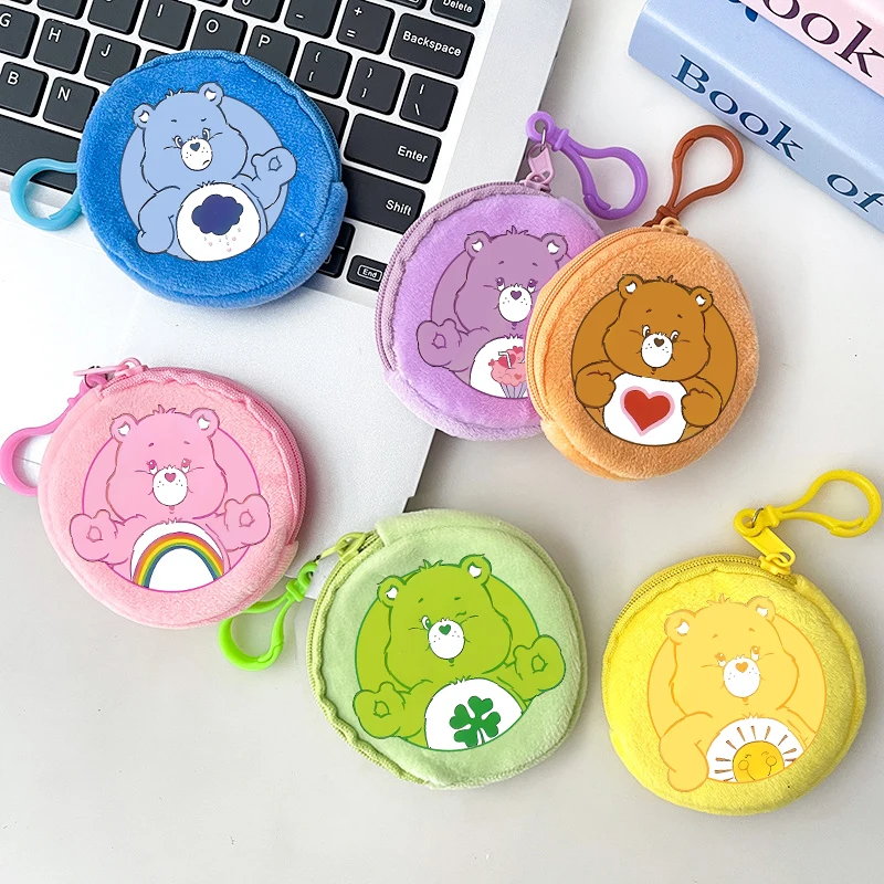 Monedero con Llavero de los Ositos Cariñosos, Cartera de Anime para Niños, Anillo para Llaves, Bolsa de Dinero Escolar para Niñas y Niños, Monedero de Viaje a la Moda, Regalo Nuevo