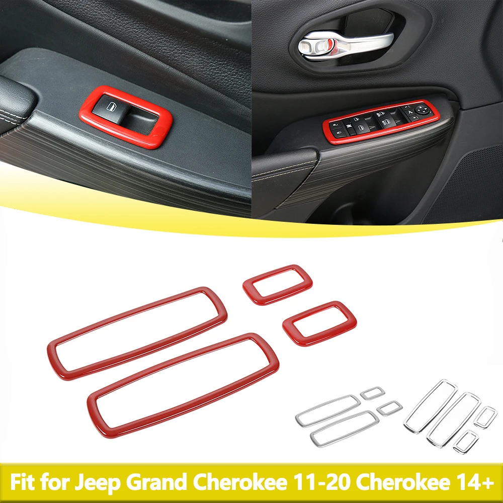 Панель переключателя оконного подъемника, декоративная крышка для Jeep Grand Cherokee 2011-2020 Jeep Cherokee 2014-2023, аксессуары для интерьера