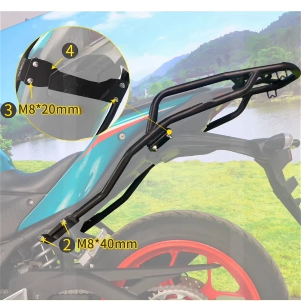 

For Yamaha MT-03 RH12K sports car YZF-R3 R3 luggage rack modification thickened high-quality rear rack tailstock trunk bracket