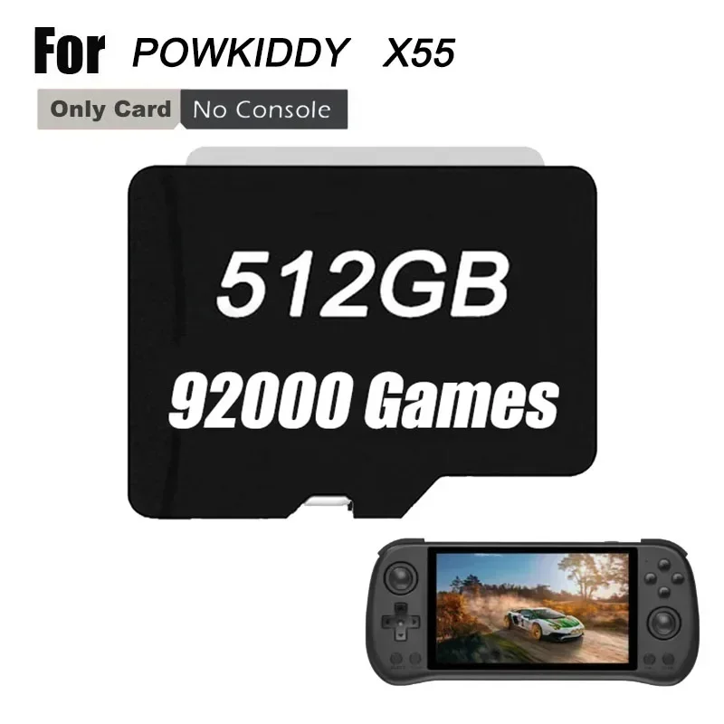 POWKIDDY X55 ريترو وحدة تحكم بجهاز لعب محمول بطاقة ماموري Tf بطاقة ألعاب محملة مسبقًا 450 PSP في 1 بطاقة آلة الألعاب الكلاسيكية لعبة ريترو