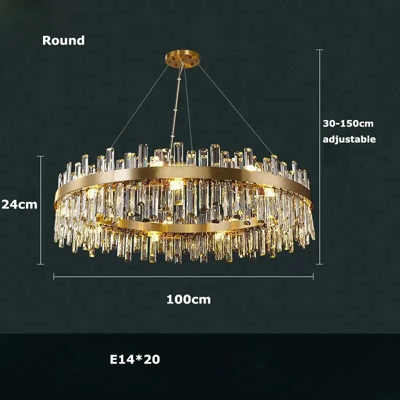 wushiyu Luxuriöser Moderner K9 Kristall-Kronleuchter Kreative Minimalistische Wohnzimmer-Pendelleuchte Schlafzimmerlampe Hochwertige Kücheninsel-Beleuchtung 3