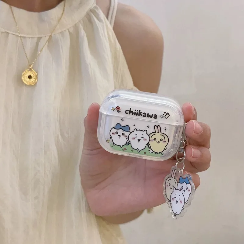 Chiikawa حقيبة سماعة الاذن ل Airpods 1 2 3 Pro سماعة رأس لاسلكية صندوق أنيمي غطاء مقاوم للسقوط ل AirPods Pro2 اكسسوارات هدية