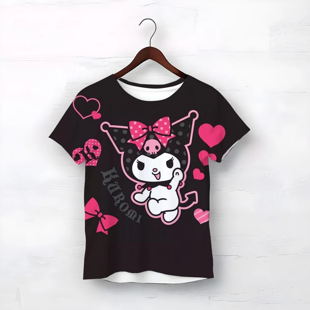

Hello Kitty Cute Cartoon Animal Printed Girls T Shirt Summer Birthday Party Kids Boys Short Sleeve T-shirts Children's Clothing