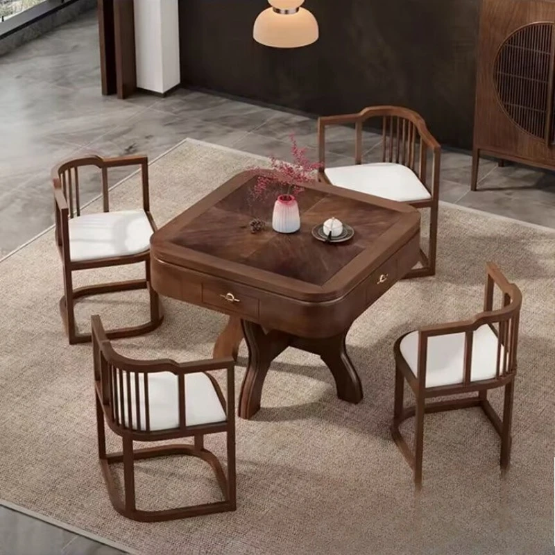 Solid Mahjong Table, Dining Table, Dual-purpose Integrated Household Electric Mahjong Machine, Automatic Machine, Hemp