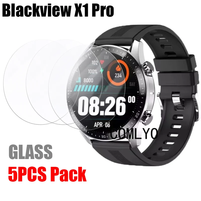 5pcs For Blackview X1 Pro Tempered Glass Smart watch Screen Protector 9H 2.5D Film