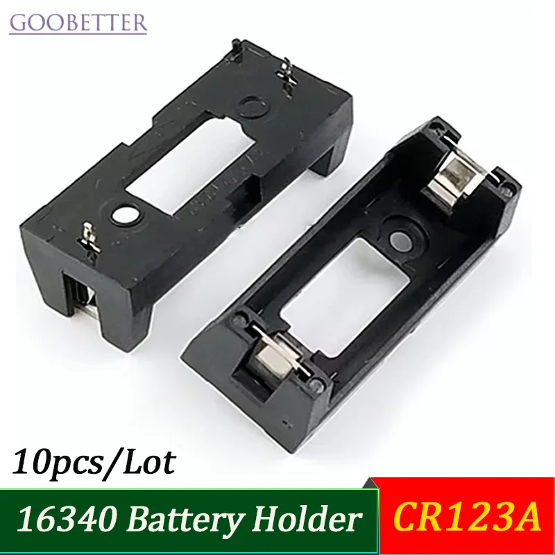 

10pcs Plug-in Type CR123A Battery Holder 16340 Battery Box LIR123A Battery Storage Box CR123A Battery Box Cover For PCB DIY