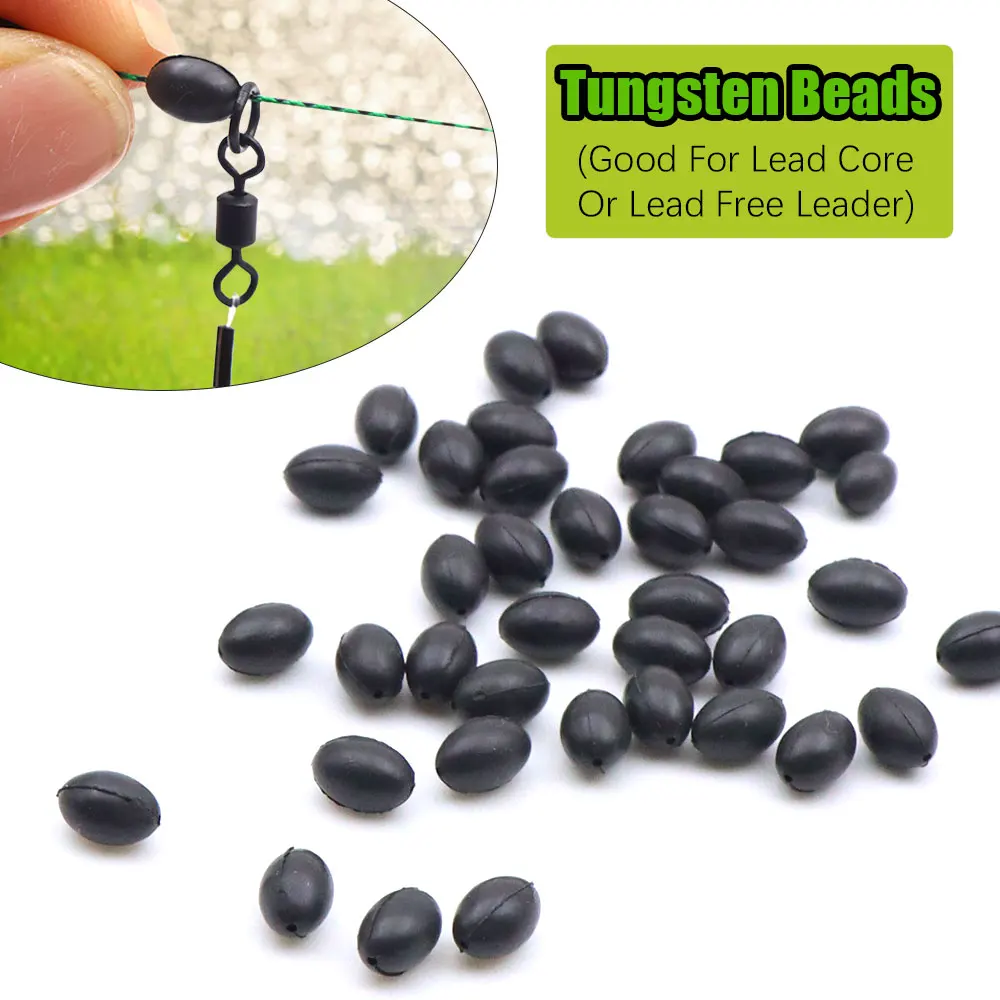 10szt Carp Fishing Tungsten Beads For Lead Free Lead Core Leader Hooklink Space Beads Carp Coarse Hair Rig Akcesoria Tackle